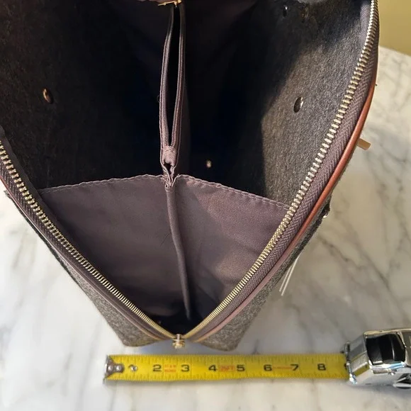 NWT MIZTIQUE The Daisy Felt Convertible Shoulder Bag Backpack Black Brown Vegan - Picture 11 of 16